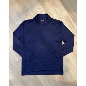 Green Side Golf Shirt Long Sleeve 1/4 Zip Pullover Men's XL Blue Performance